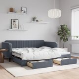  Dnevni krevet na razvlačenje i ladice tamnosivi 100 x 200 cm | shoptok.hr