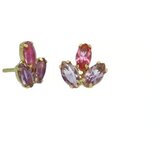 Victoria Cruz lia pink gold mindjuše sa swarovski kristalima ( a4454-05dt )