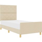 vidaXL Postelja Krem 90x190 cm Tkanina, (22051861) | Shoptok.si