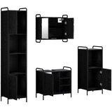  Set ormarića za kupaonicu 4 kom. Crni hrast 40 x 36 x 181 cm | shoptok.hr