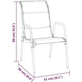  Vrtni stoli 4 kosi jeklo in tekstil črne barve, (20659712) | Shoptok.si