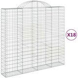  Obokana gabion košara 18 kos 200x50x180/200 cm pocinkano železo, (20981955) | Shoptok.si