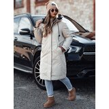 DStreet Kurtka damska przejściowa ELEGANTI długa z kapturem biało-szara | shoptok.hr