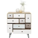 CARRYHOME komoda, siva, črna, bela, barve hrasta | Shoptok.si