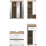 MID.YOU Kopalnica Lambada, Barva Hrasta, Bela, 4-Delna | Shoptok.si