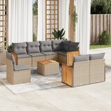  9-dijelni set vrtnih sofa s jastucima bež od poliratana | shoptok.hr