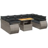  10-dijelni set vrtnih sofa od poliratana s jastucima sivi | shoptok.hr