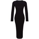 Trendyol black stone detailed slim/fitting midi knitted bottom-top set Cene