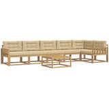  Set vanjskih sofa 7 kom. Bijela i bež Poliester | shoptok.hr