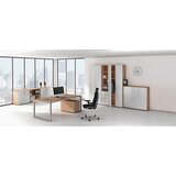 eurokraft pro anny - pisalna miza z ogrodjem iz štirikotne jeklene cevi, šxg 1800 x 800 mm, svetlo siva | Shoptok.si