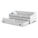 Kobi Furniture Eryk - zakonska postelja 160x80 z okvirjem, ograjo in dvema vzmetnicama, (20626004) | Shoptok.si