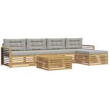 vidaXL Zunanja garnitura za sedenje 7 pcs Bela in svetlo siva, (5000281114) | Shoptok.si