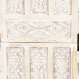 Sobna pregrada s 5 panela bijela 200x165 cm masivno drvo manga | Eponuda.com