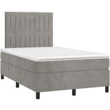 Box spring krevet s madracem svjetlosivi 120x200 cm baršunasti | shoptok.hr