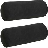 vidaXL valjkasti jastučići 2 pcs crna Ø 15 x 40 cm mikrofiber tkanina | shoptok.hr