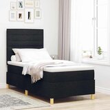  LED Box Spring Krevet s madracem Crna 90 x 200 cm tkanina | shoptok.hr