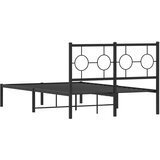  Metalni okvir za krevet s uzglavljem crni 120x190 cm | shoptok.hr