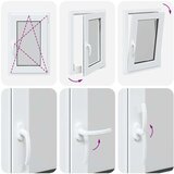 vidaXL podrumski prozor "RISOR" 50x75 cm Okretno-nagibni DIN lijevi bijeli | shoptok.hr