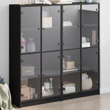  The Living Store Knjižna omara z vrati črna 136x37x142 cm inženirski les - Knjižna Omara, (21555069) | Shoptok.si