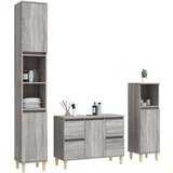 vidaXL 3-dijelni set kupaonskog namještaja siva boja hrasta drveni | shoptok.hr