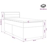  Boxspring krevet s madracem Tamno smeđa 100 x 200 cm Tkanina - Tamno smeđa 100 x 200 cm Dizajn linija | shoptok.hr