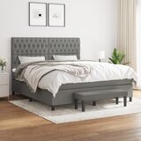 The Living Store Box spring postelja z vzmetnico temno siva 180x200 cm blago - Box Spring Postelja, (21515243) Cene