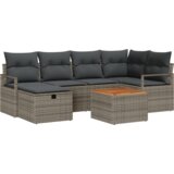 vidaXL 7-dijelni set vrtnih sofa s jastučićima siva poly rattan, dvosjed vrtna sofa s jastučićima siva poly rattan | shoptok.hr
