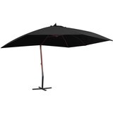 vidaXL Viseči senčnik z lesenim drogom 400x300 cm črn, (20693004) | Shoptok.si