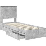  Krevet s od storage Betonski sivi 75 x 190 cm Konstruirano drvo | shoptok.hr