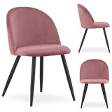  BELLO stolica - tamno ružičasti baršun / crne noge x 2 | shoptok.hr