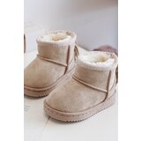 Kesi Children's insulated snow boots with fringes, beige Mikyla Cene'.'