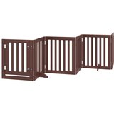  Vrata za pse s vratašcima 9 panela sklopiva 450 cm drvo topole Smeđa 50 x 60 x 2 cm | shoptok.hr
