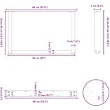  Noge za klub stolić U-oblik 2 kom Prirodni čelik 60 x (42-43) cm Čelik - Prirodna 60 x (42-43) cm 2 1 | shoptok.hr