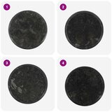 Stolna ploča crna Ø 40 x 2,5 cm mramorna | Eponuda.com