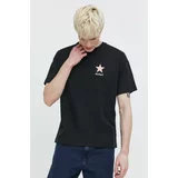 Converse Bombažna kratka majica črna barva