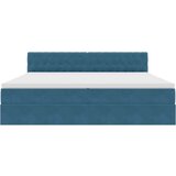  Krevet s od storage s madracem Tamno plava 200 x 200 cm Baršun - Tamno plava 200 x 200 cm Dizajn s jastučićima | shoptok.hr