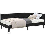  Kutni okvir kreveta s madracem Crna 90 x 200 cm Baršun | shoptok.hr