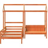  Set kreveta i klupe s krovom voštano smeđi 100x200 cm borovina | Eponuda.ba