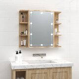 vidaXL Omarica z ogledalom in LED lučkami sonoma hrast 70x16,5x60 cm Cene
