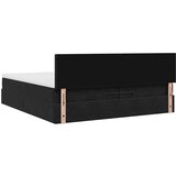 vidaXL Otomanski posteljni okvir z vzmetnicami črn 200x200cm žamet | Shoptok.si