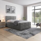 MID.YOU POSTELJA BOXSPRING 140 cm x 200 cm , les, kovina, umetna masa, tekstil antracit | Shoptok.si