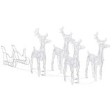  Božični jeleni s sanmi 280x28x55 cm iz akrila, (20618323) | Shoptok.si