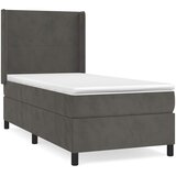 Box spring krevet s madracem tamnosivi 100x200 cm baršunasti | shoptok.hr