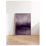 Wallxpert uramljena slika 115219, apstraktni pejzaž jezera u ljubičastim tonovima, 50 x 70 cm, ram u boji prirodnog drveta Cene