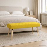  Klupa s utorima Svijetlo žuta 110 x 40 x 46 cm Tkanina | shoptok.hr