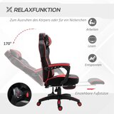  Ergonomska gamerska stolica okretna s uvlačivim osloncem za noge podesivim naslonom PU koža crna‑crvena | shoptok.hr
