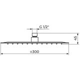Rosan tuš ruža Inox 300x300mm PTRUSP13