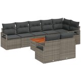vidaXL 9-dijelni set vrtnih sofea s jastučićima sivi poli ratan akacija, 2-sjedalna vrtna sofa s jastučićima sivi poli ratan Cijene