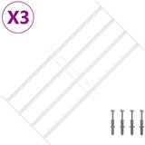  Sigurnosna rešetka za prozore s 4 poprečne šipke 3 kom. Bijela 63-114 cm | shoptok.hr