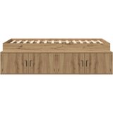  Posteljni okvir za shranjevanje Artizanska hrastovina 90x190 cm, (22103218) | Shoptok.si